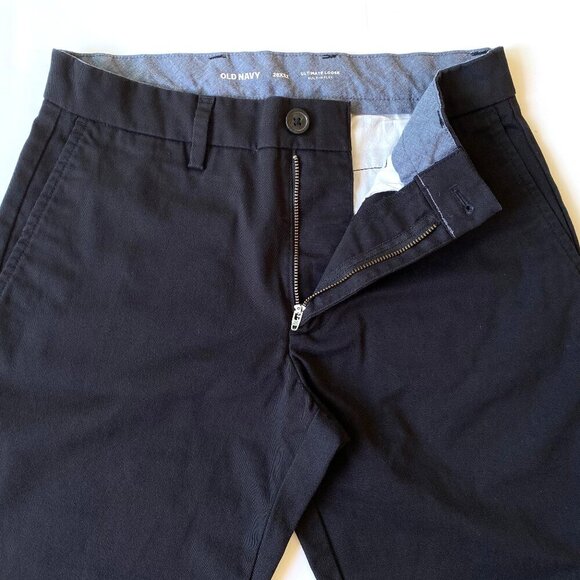 Old Navy Mens Black Loose Ultimate Built-In Flex Chino Pants 28x32 Work Uniform - Picture 4 of 9